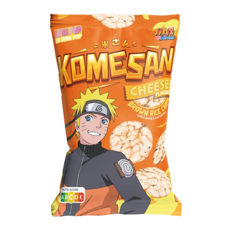 Rīsu čipsi ULTRA POP KOMESAN NARUTO (CHEESE), 60g | Candy POP