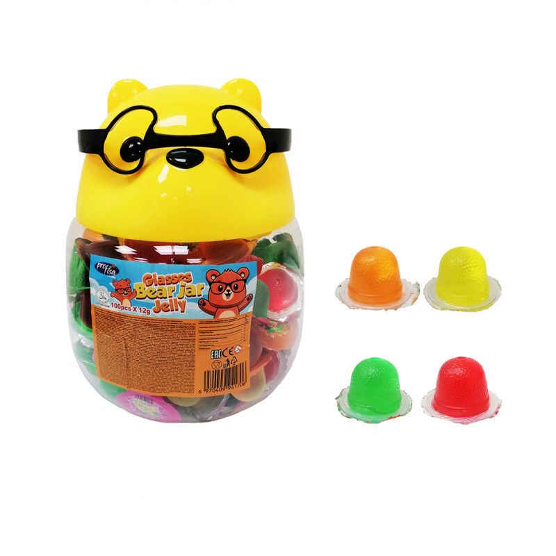 Želė saldainiai GLASSES BEAR JAR, 12g | Candy POP