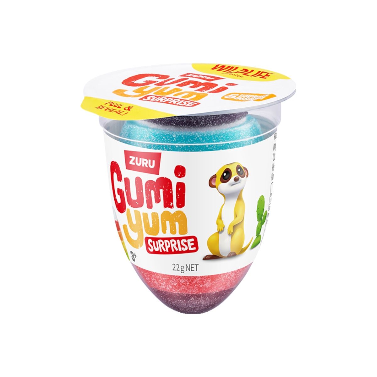 Guminukas su žaislu GUMI YUM SURPRISE WILDLIFE, 22g | Candy POP