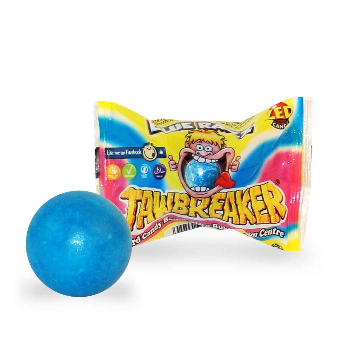 Saldainis su kramtomąja guma ZED CANDY JAWBREAKER (BLUE RAZZ), 13g